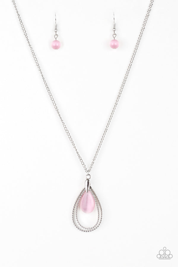 Teardrop Tranquility - Pink Necklace