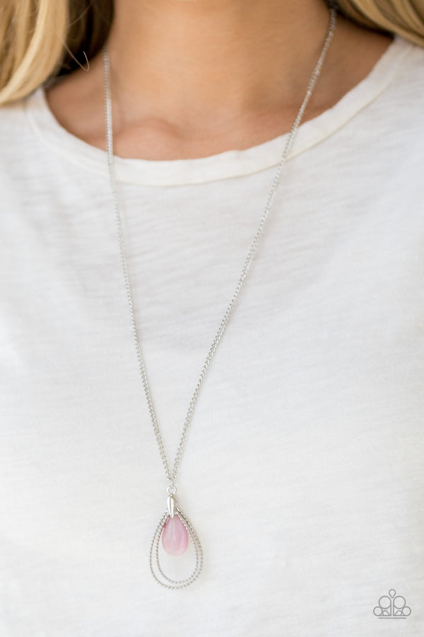 Teardrop Tranquility - Pink Necklace