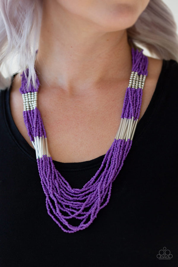 Let It BEAD - Purple Seed Beads Necklace