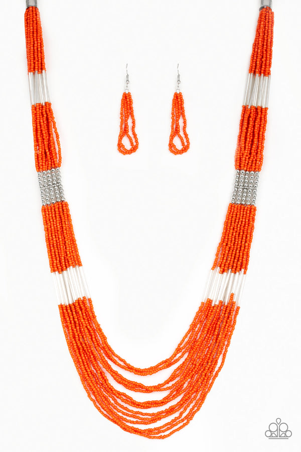 Let It BEAD - Orange Necklace