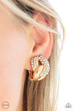 Definitely Date Night - Gold Earrings Clip - On