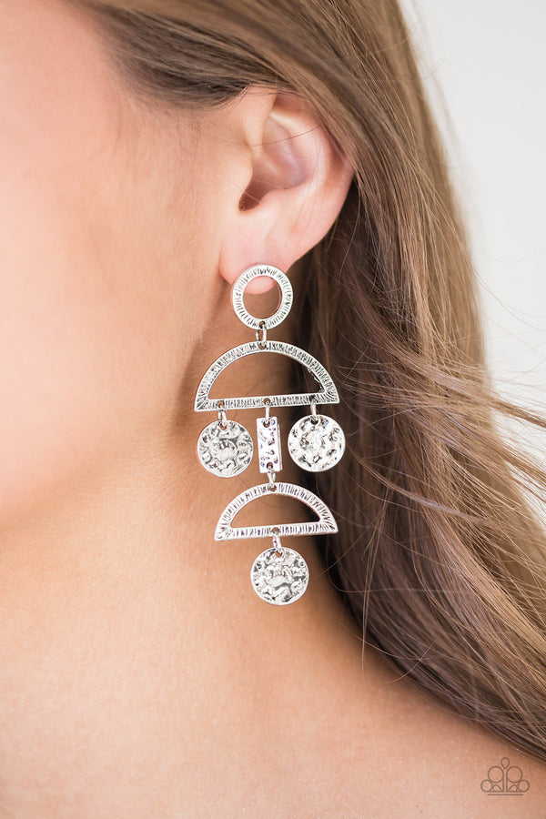 Incan Eclipse - Silver Earrings