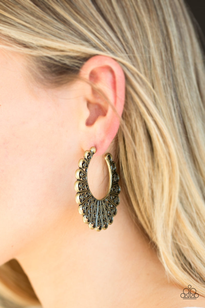 Funky Flirt - Brass Earrings