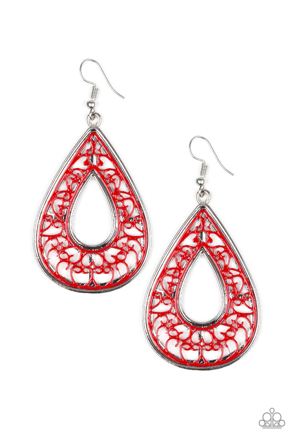 Drop Anchor - Red Earrings