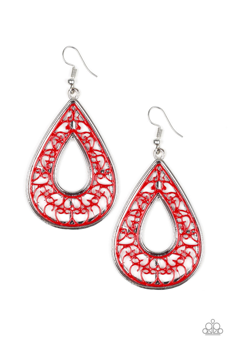 Drop Anchor - Red Earrings