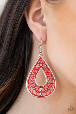 Drop Anchor - Red Earrings