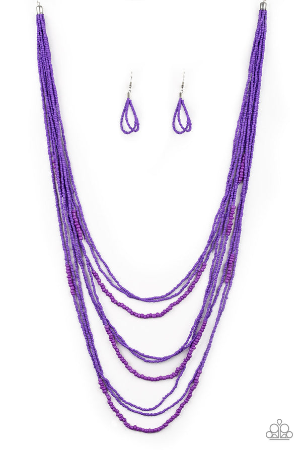 Totally Tonga - Purple Seed Bead Necklace