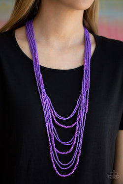 Totally Tonga - Purple Seed Bead Necklace