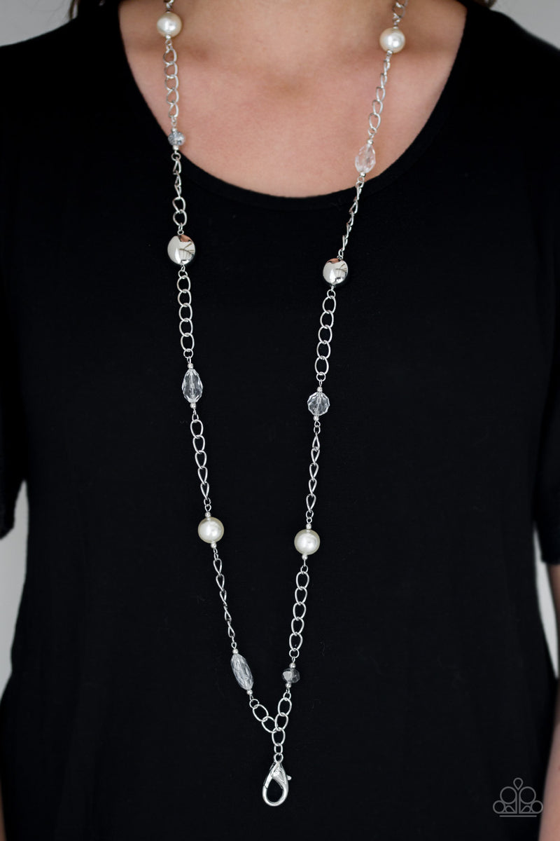 Only For Special Occasions - White Necklace Lanyard