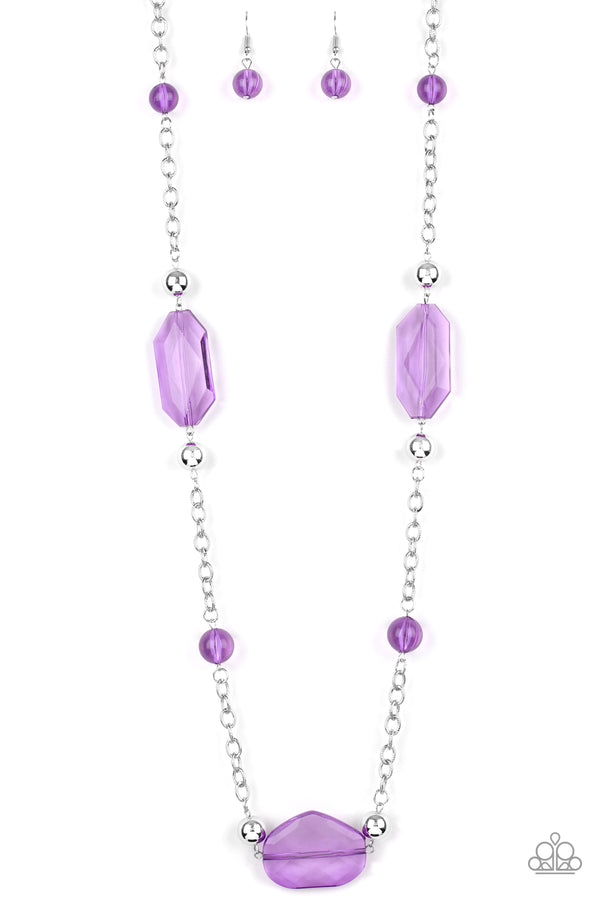 Crystal Charm - Purple Necklace