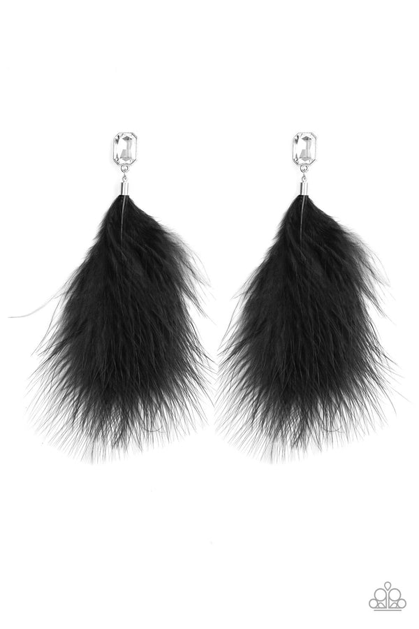 The SHOWGIRL Must Go On - Black Earrings