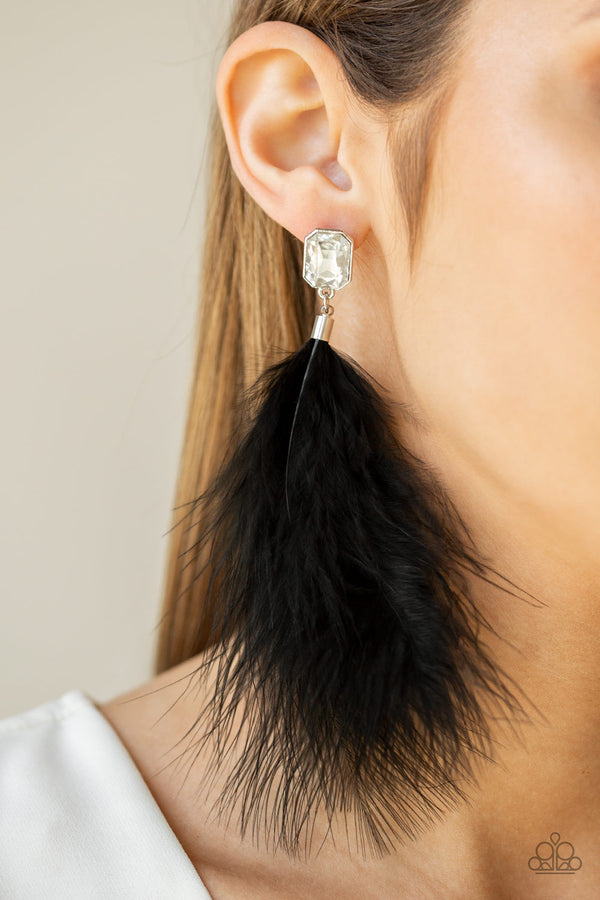 The SHOWGIRL Must Go On - Black Earrings