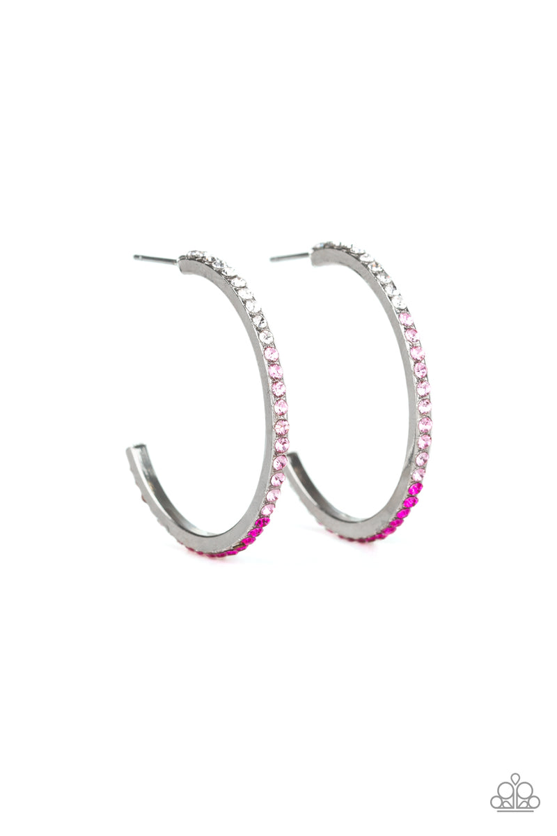 Rhinestone Revamp - Pink Earrings