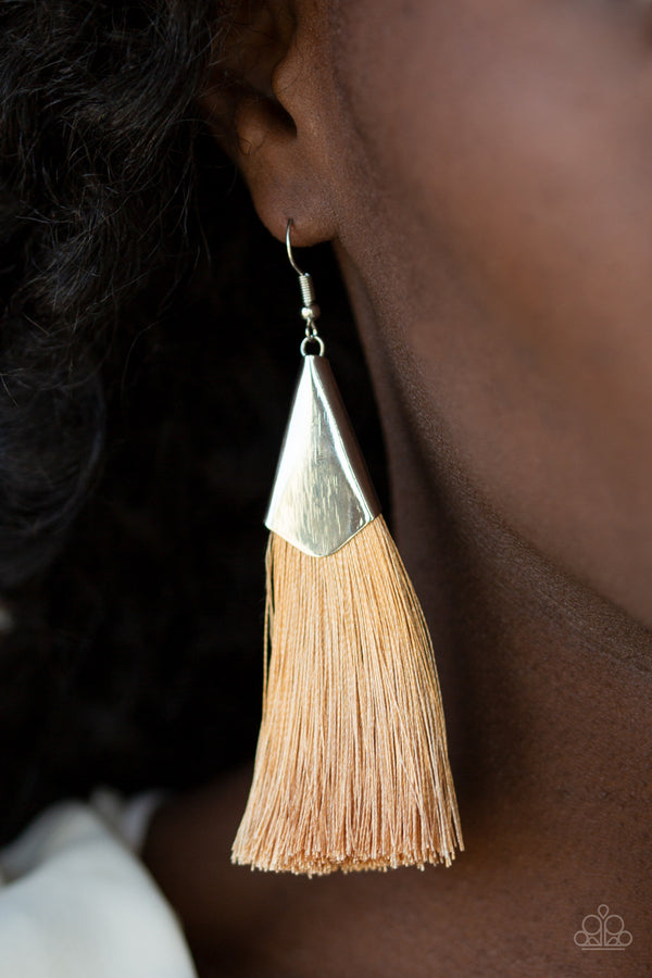 In Full PLUME - Brown Earrings