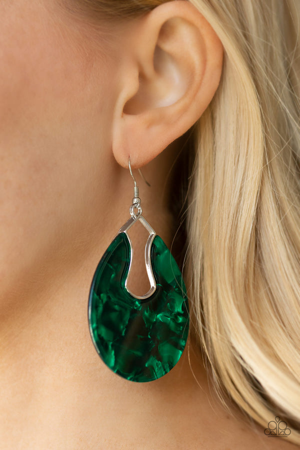 Pool Hopper - Green Earrings