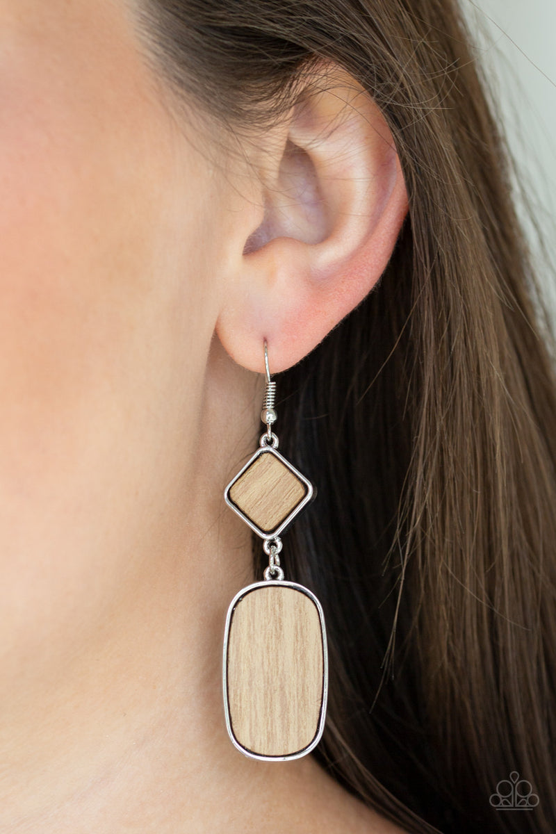 You WOOD Be So Lucky - Brown Earrings