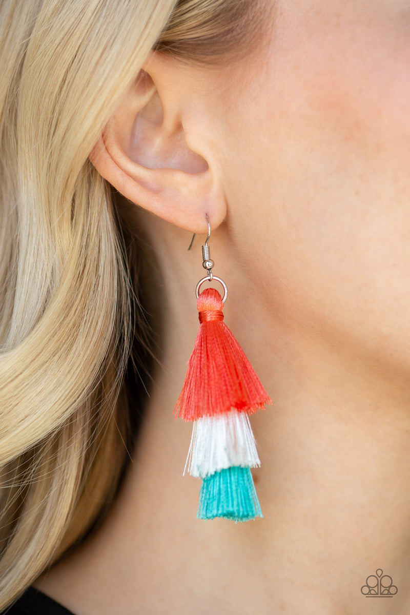 Hold On To Your Tassel! - Orange Earrings