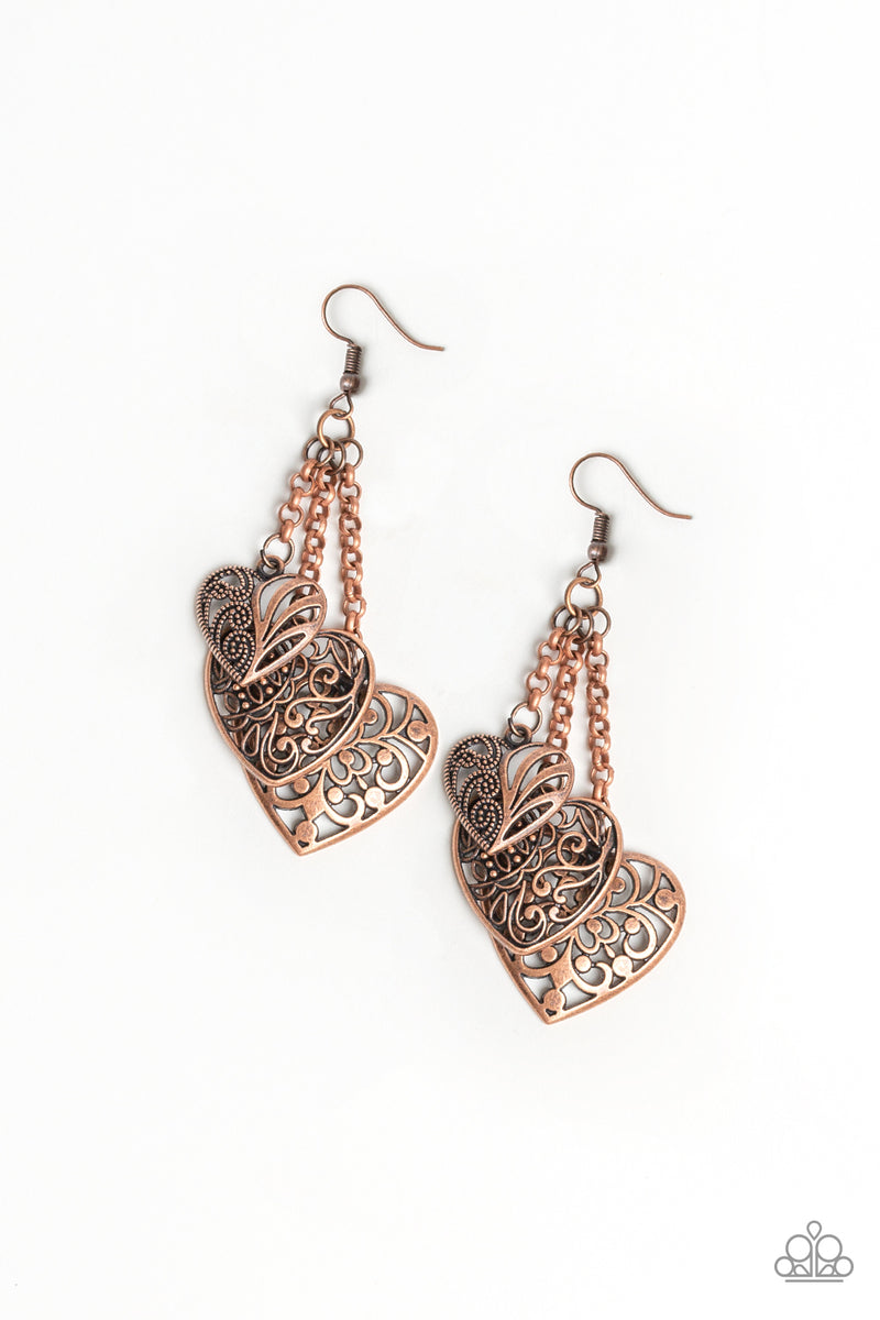 Once Upon A Heart - Copper Earrings