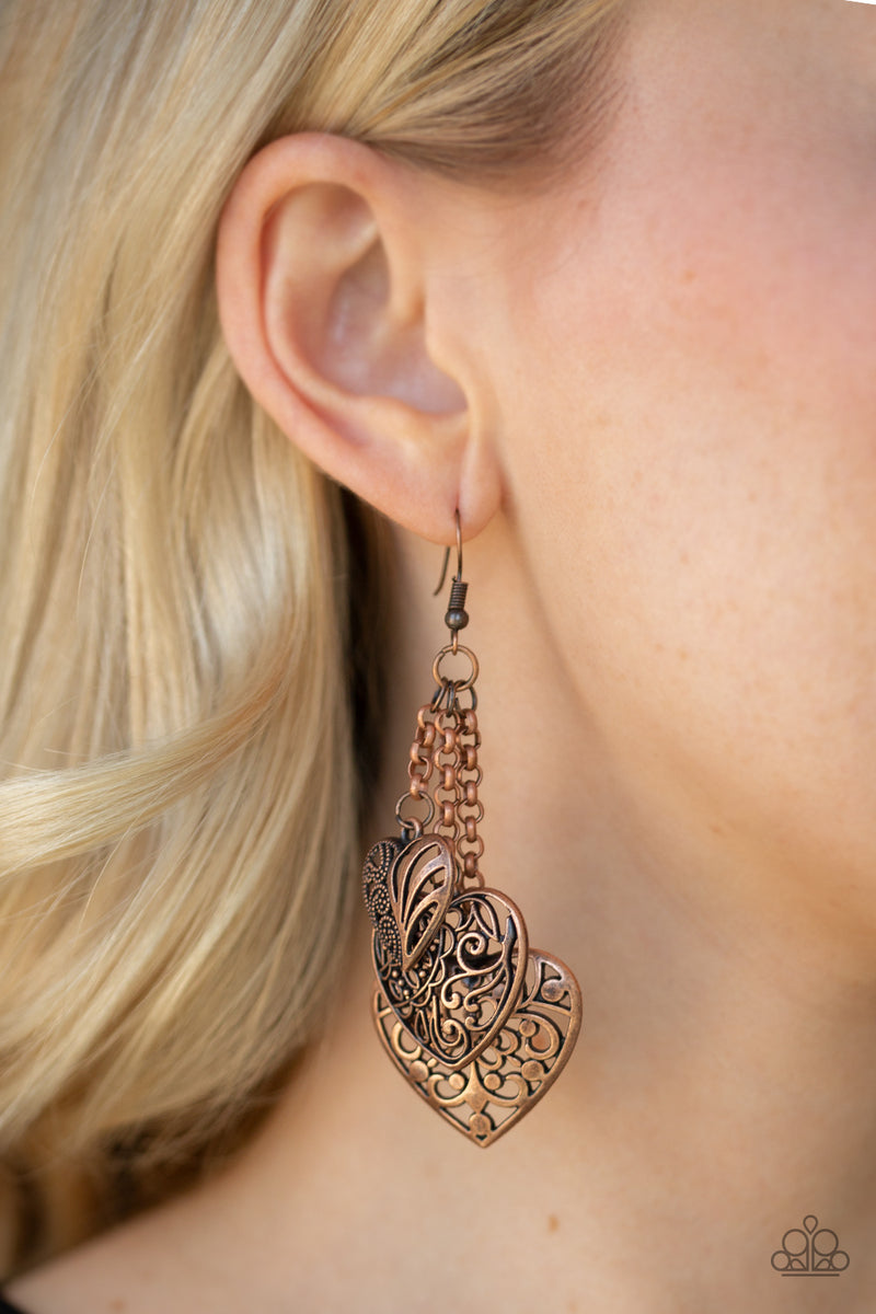 Once Upon A Heart - Copper Earrings