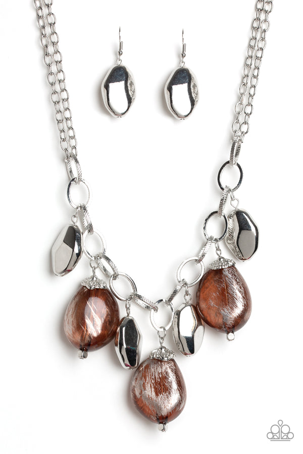 Looking Glass  Glamourous - Brown Necklace