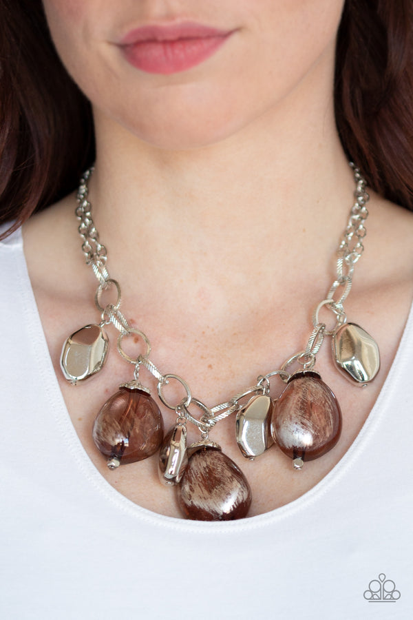 Looking Glass  Glamourous - Brown Necklace