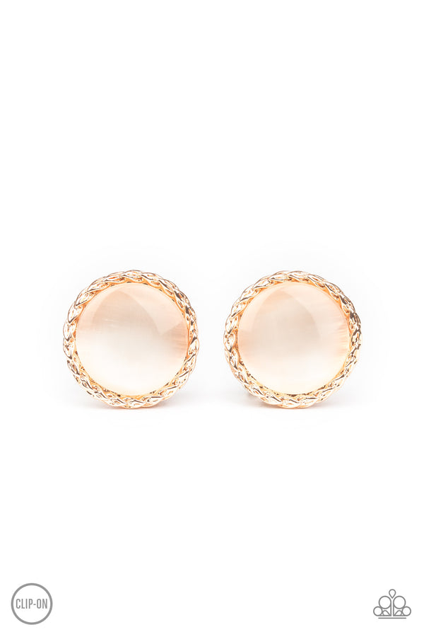 Get Up and GLOW - Rose Gold Clip-On Earrings