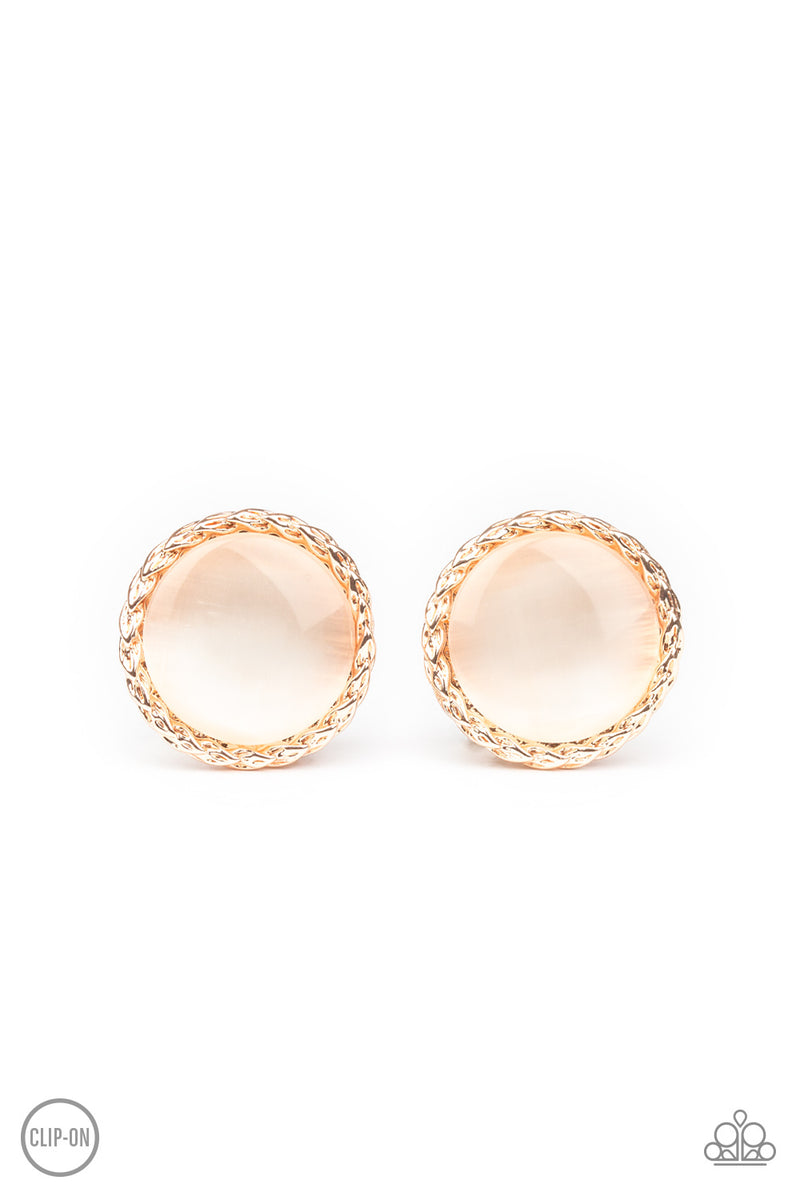 Get Up and GLOW - Rose Gold Clip-On Earrings