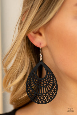 Shoulda Coulds WOODa - Black Earrings