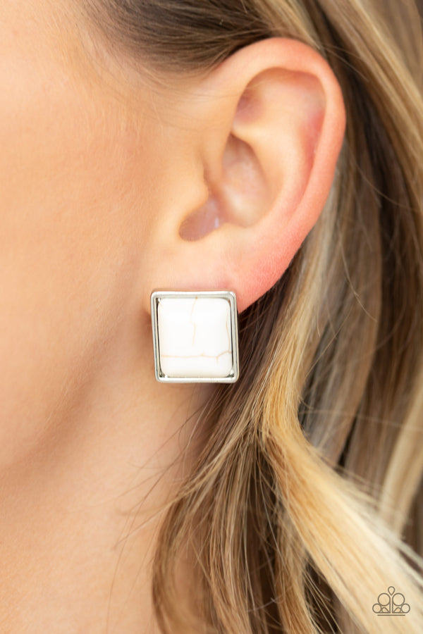 Eco Elegance - White Earrings