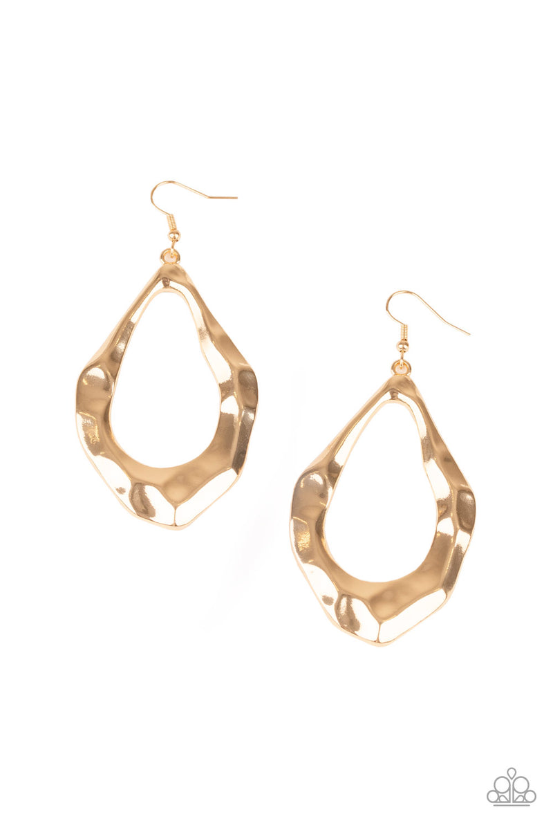 Industrial Imperfection - Gold Earrings