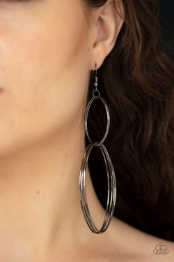 Getting Into Shape - Black Earrings