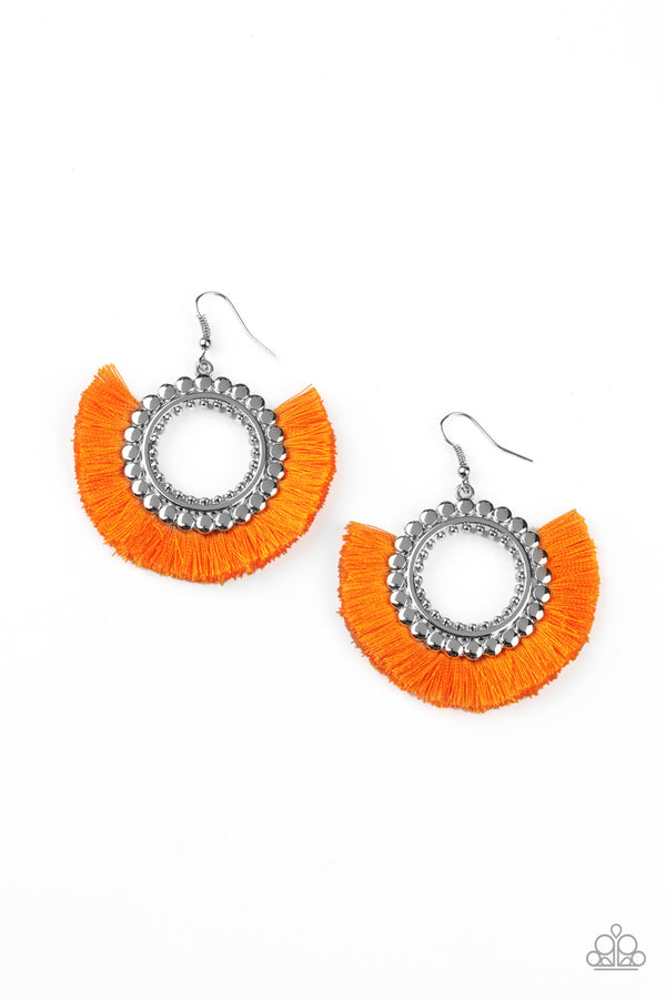 Fringe Fanatic -Orange Earrings