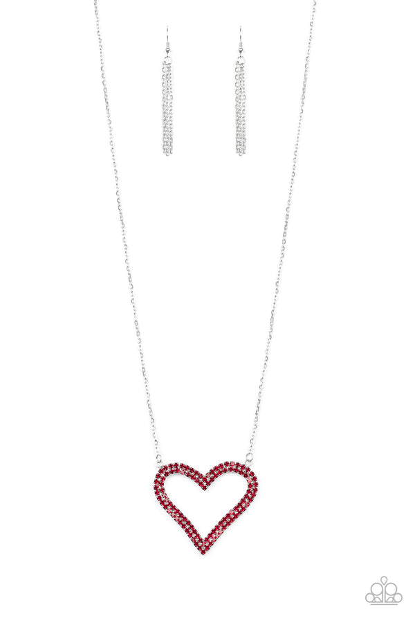 Pull Some HEART-Strings - Red Necklace