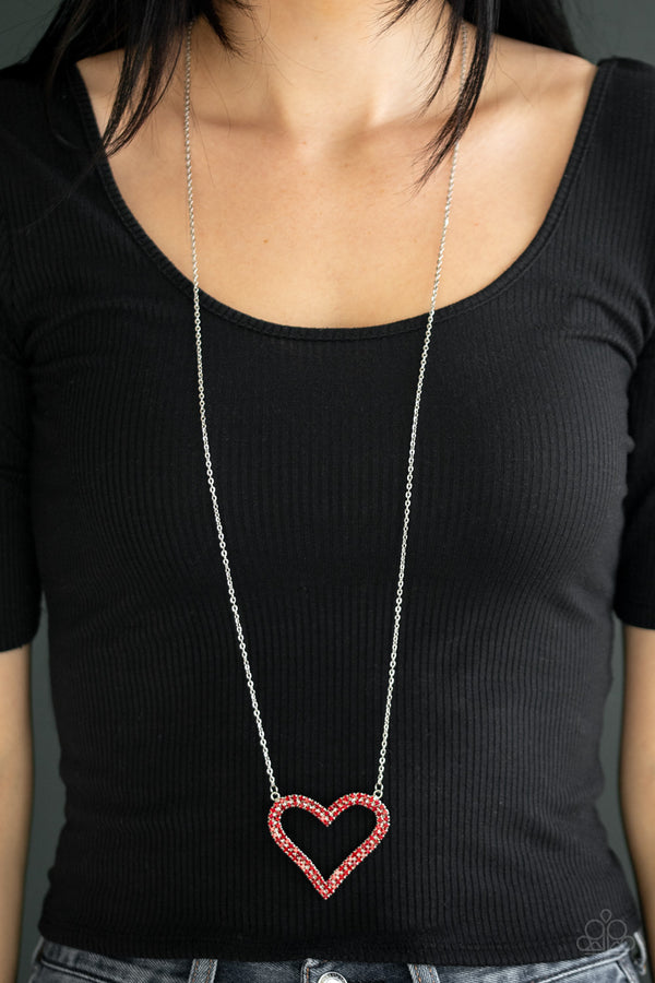 Pull Some HEART-Strings - Red Necklace