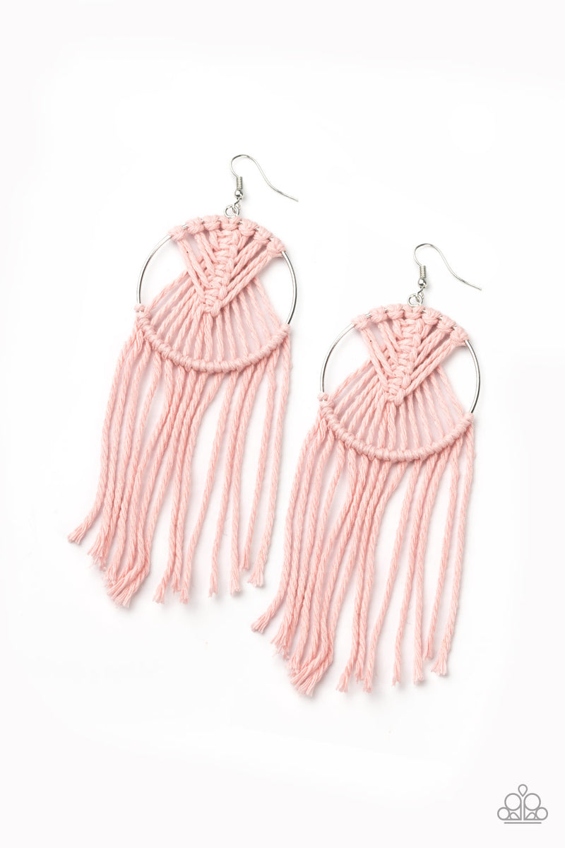 MACRAME, Myself, and I - Pink Earrings