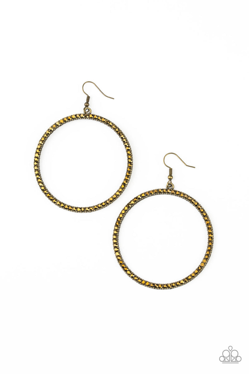 Just Add Sparkle - Brass Earrings