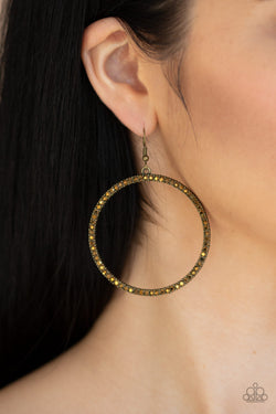 Just Add Sparkle - Brass Earrings