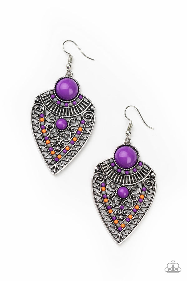 Tribal Territory - Purple Earrings