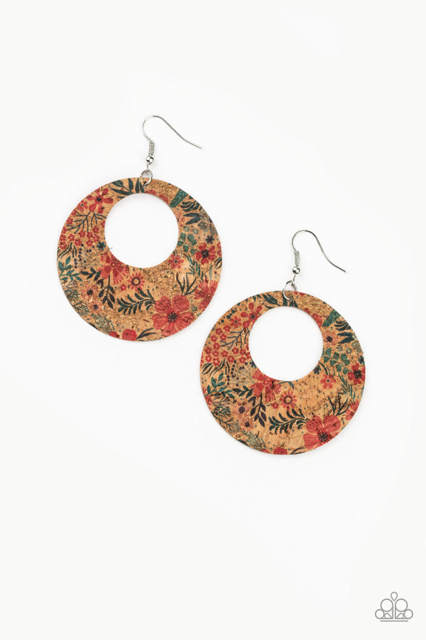 Put A Cork In It - Red Earrings