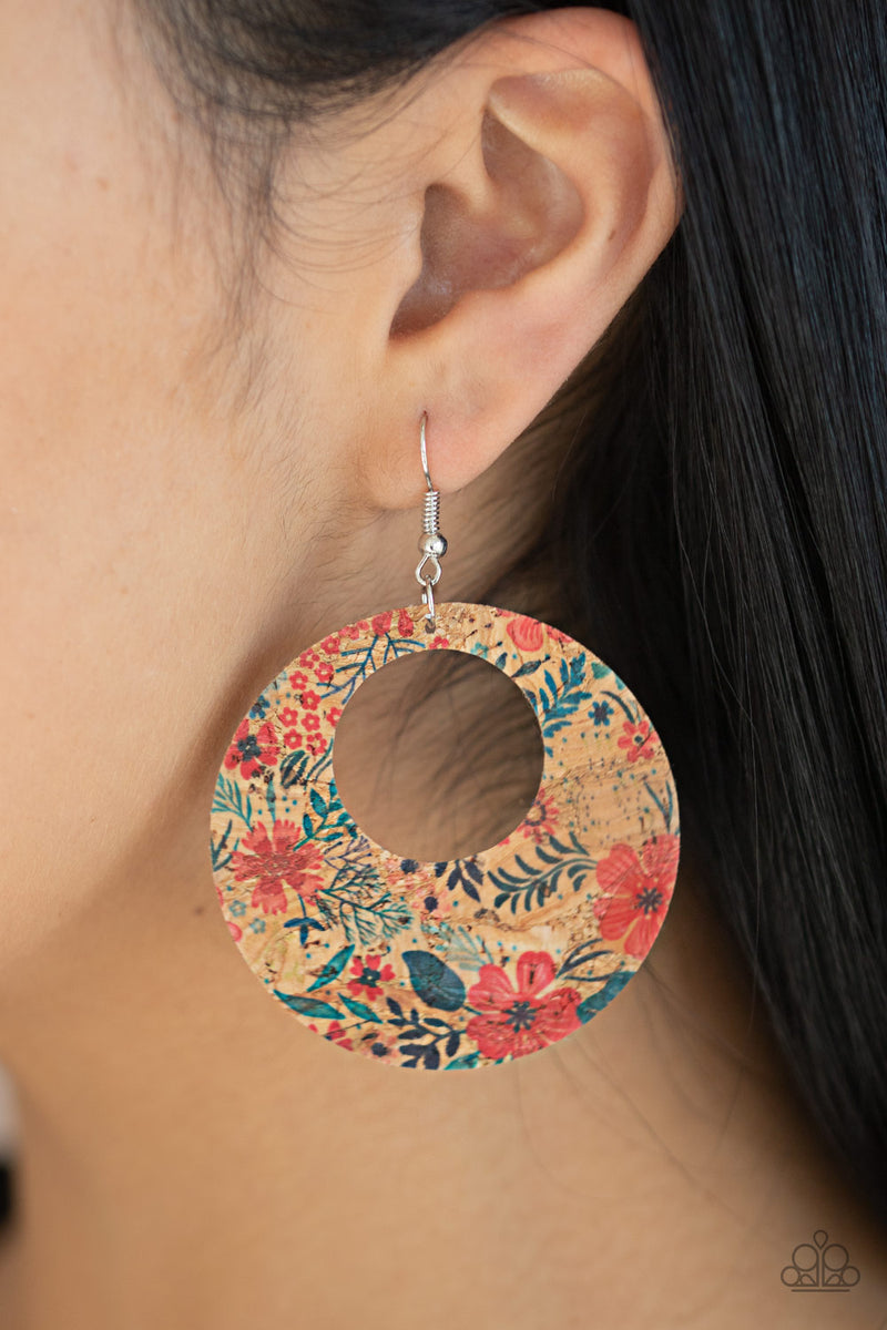 Put A Cork In It - Red Earrings