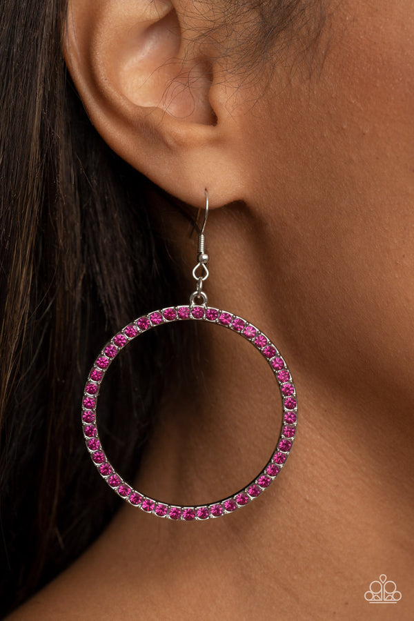 Head-Turning Halo - Pink Earrings