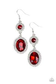 Let it BEDAZZLE - Red Earrings