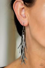 Tasseled Talons - Black Earrings